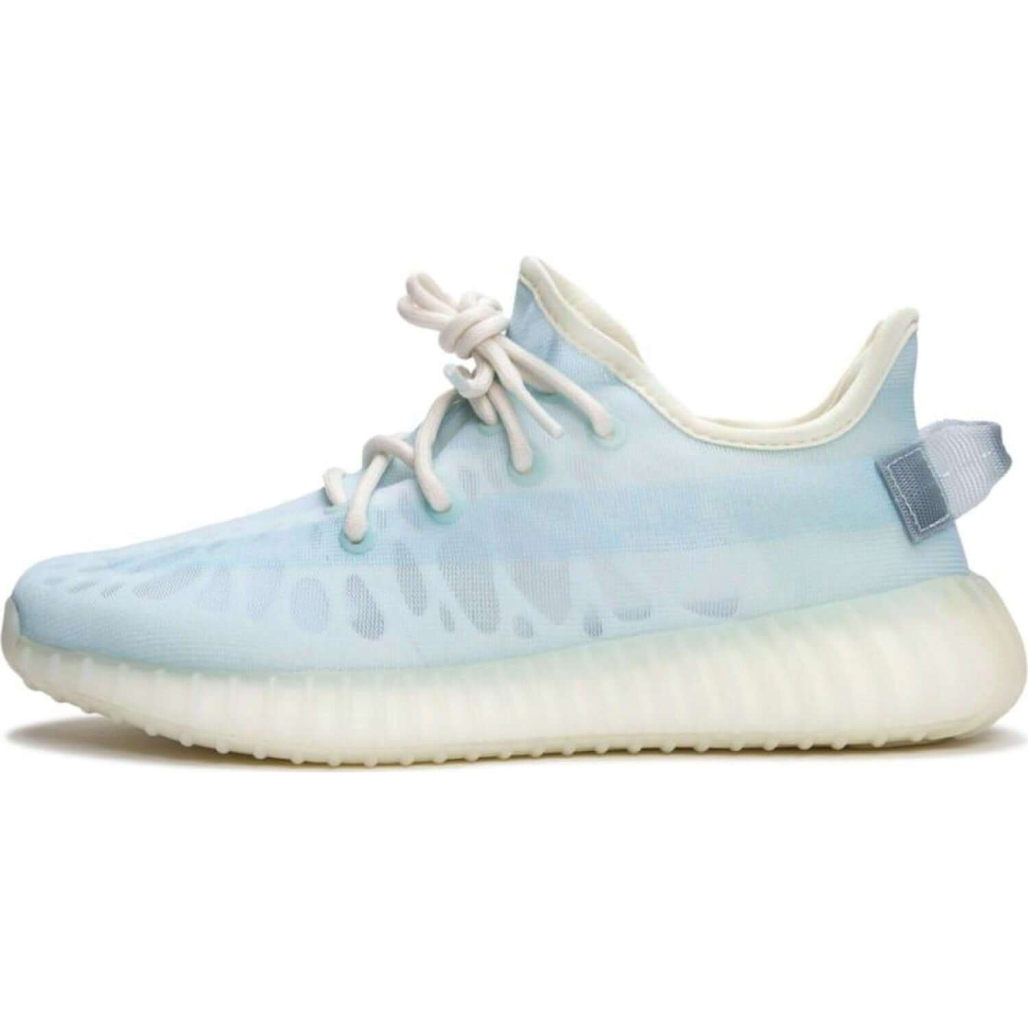 This is the side design of the Yeezy Boost 350 V2 Mono Ice